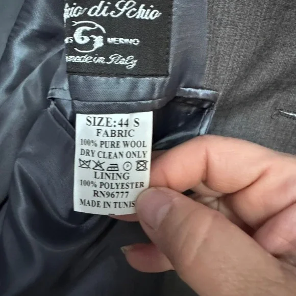 Nino Fenzi Men's Blazer 44S Gray Lanificio di Schio Merino Wool Sport Coat Italy
